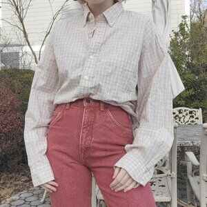 ❝ Oxford & Fulham plaid beige button down shirt ❞